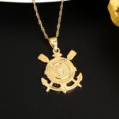 24K Gold Plated Cross Anchor Bible Corinthians Symbol of Hope Nautical Necklace Pendant | Wish