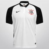 Camisa Corinthians I 15/16 s/n - Torcedor Nike Masculina - Branco e Preto