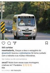 Zeca rebate post com provoca��o de torcedor do Santos no Instagram | campeonato paulista |...