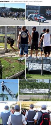 Torcedores invadem CT do Tim�o e s� saem ap�s papo com Mano | globoesporte.com