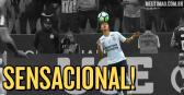 Romero domina a bola e faz embaixadinhas de cabea contra o Palmeiras