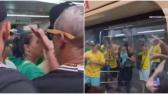 VDEO - Alm de 'apavoro', torcida do Corinthians probe embarque de bolsonaristas no metr: 'No...