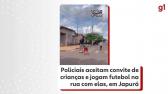 V�DEO: PMs pausam patrulha para jogar bola com crian�as no Paran�: 