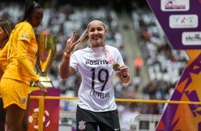 Giovanna Crivelari durante comemoraes do ttulo do Campeonato Paulista, pelo Corinthians Feminino
