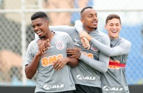Jemerson, Raul e Vital no ltimo treino antes do jogo contra o Botafogo