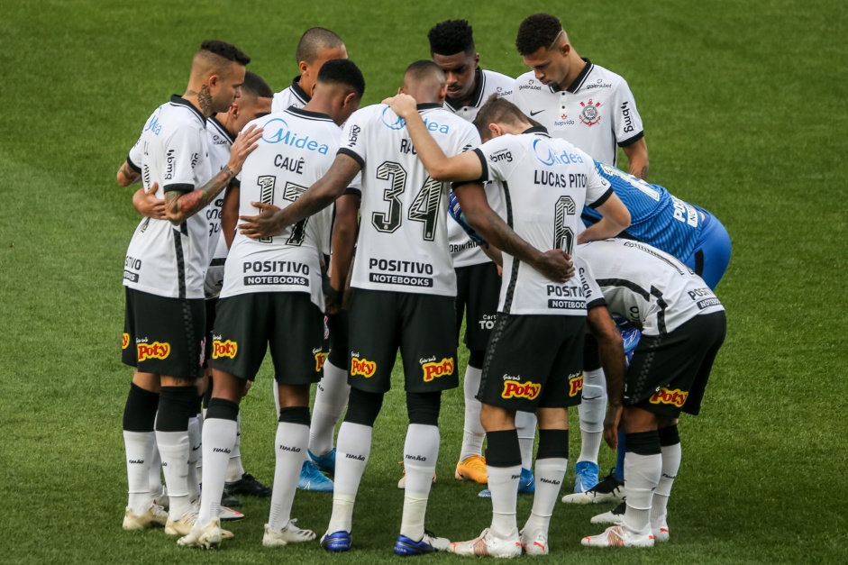 Jogadores durante Drbi entre Corinthians e Palmeiras, na Neo Qumica Arena