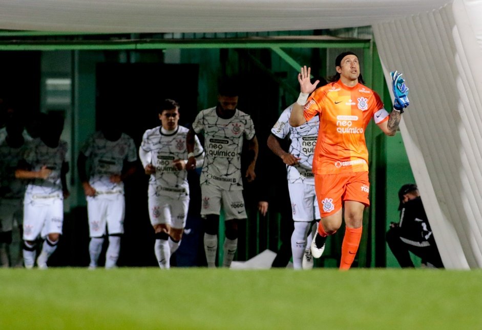 Goleiro Cssio durante jogo entre Corinthians e Chapecoense