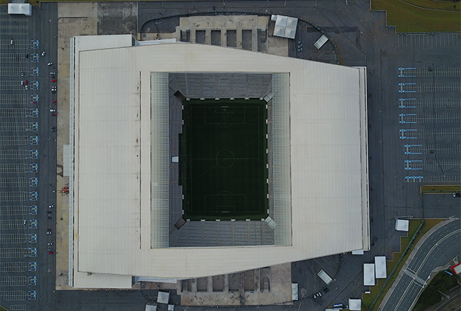 Visão aerea da Neo Química Arena - Foto de drone